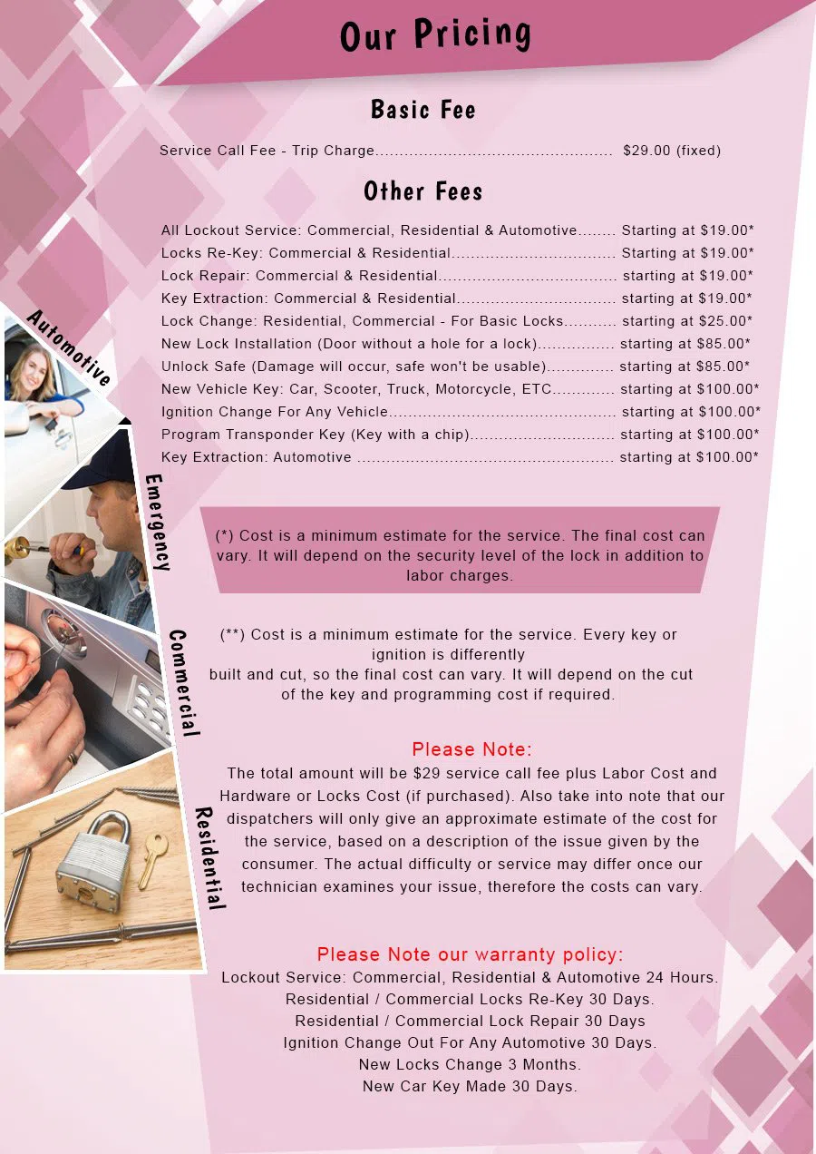 Dumont Locksmith Service, Dumont, NJ 201-414-5437 - price-list-n-59m